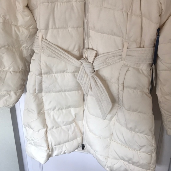 US Polo Assn White Puffer Coat Faux Fur - Picture 6 of 6